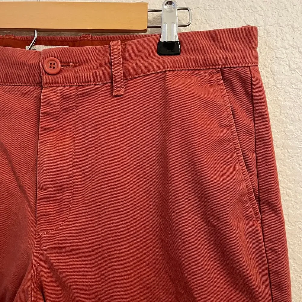 J Crew Mens Chino Pants 33x31 Nantucket Red‎ Cotton Straight Leg Preppy Office